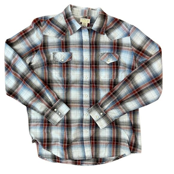Women's Wrangler Essential Long Sleeve Plaid Western Snap Top-Dusty Pink